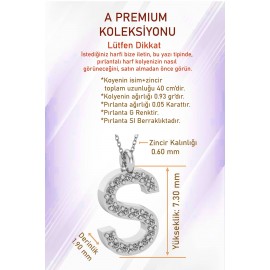 S Harf Pırlantalı Kolye TD130 