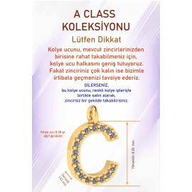 C Harfli Altın Taşlı Kolye Ucu TD55